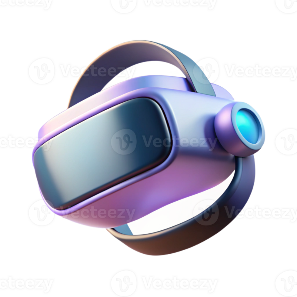 elegant vintage A virtual reality headset floating in mid-air, illuminated by a soft, ambient light, rendered in a minimalist, product design style high resolution png