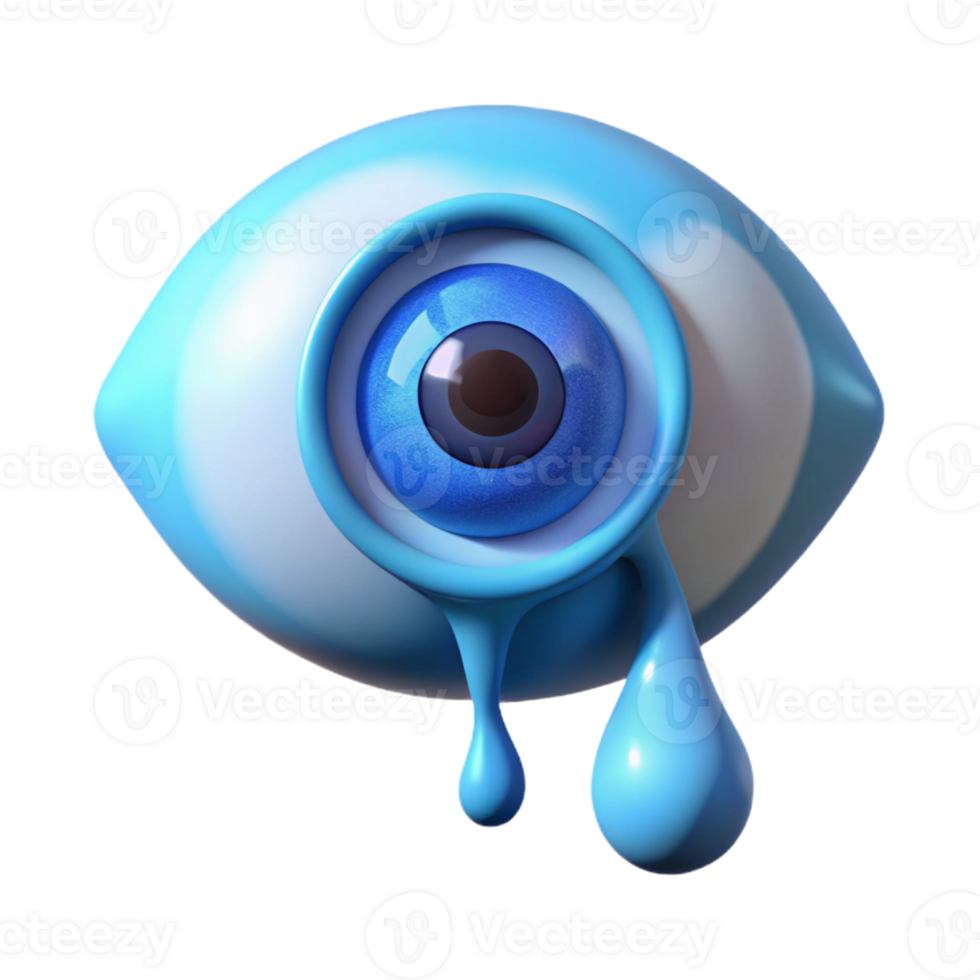extraordinary traditional A single tear falling from a giant eye, transforming into a shimmering waterfall, bathed in soft blue light, Art Nouveau style detailed png