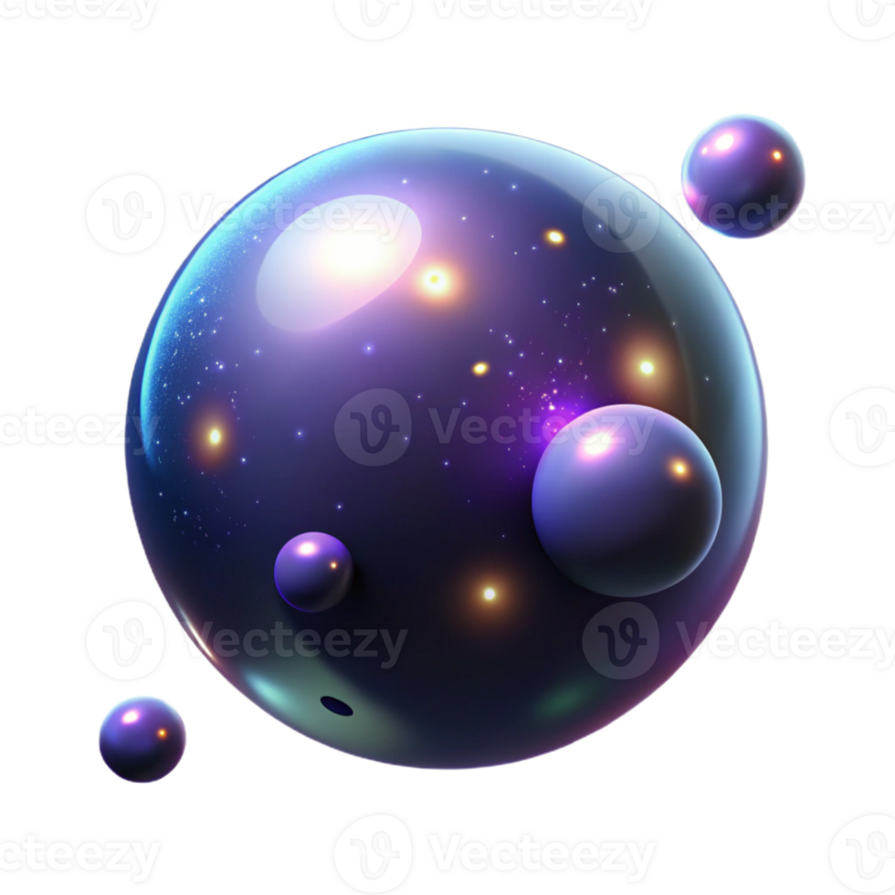 magnificent modern Glowing orbs of light floating in a dark, infinite space, with a soft, ethereal glow, cosmic art style genuine png