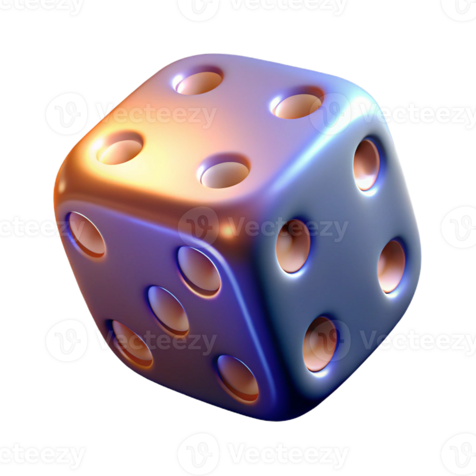 wonderful modern A single, rolling dice, showing the number six, lit by a dramatic, chiaroscuro lighting setup exclusive png