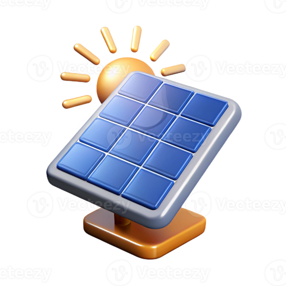 magnificent creative A solar panel absorbing sunlight, visualized by beams of light converging on its surface, in a renewable energy visualization style authentic png