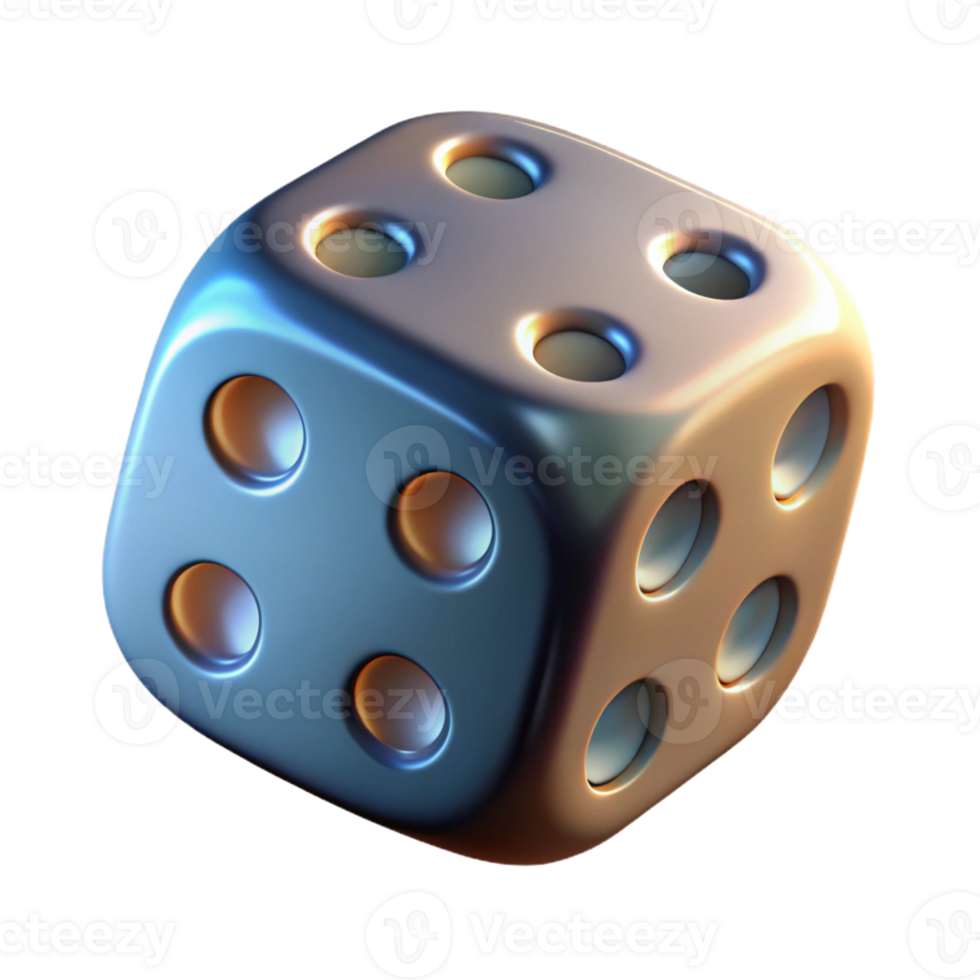 extraordinary abstract A single, rolling dice, showing the number six, lit by a dramatic, chiaroscuro lighting setup high quality png