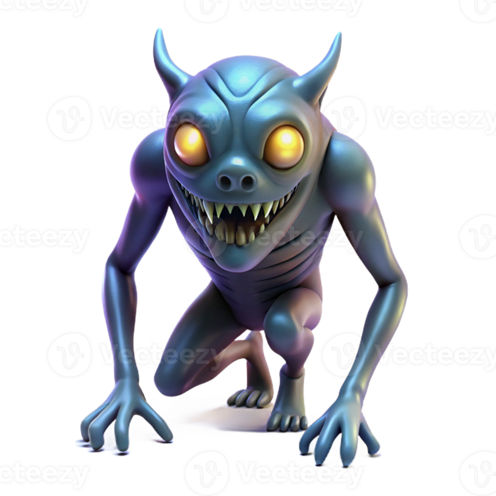 extraordinary artistic A genetically modified creature with glowing eyes lurking in the shadows of a derelict building, illuminated by moonlight, horror and suspenseful, high quality png