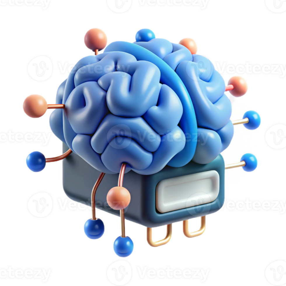 beautiful minimalist A brain-computer interface visualized by glowing neural connections between a human brain and a computer chip, in a scientific visualization style 4K png