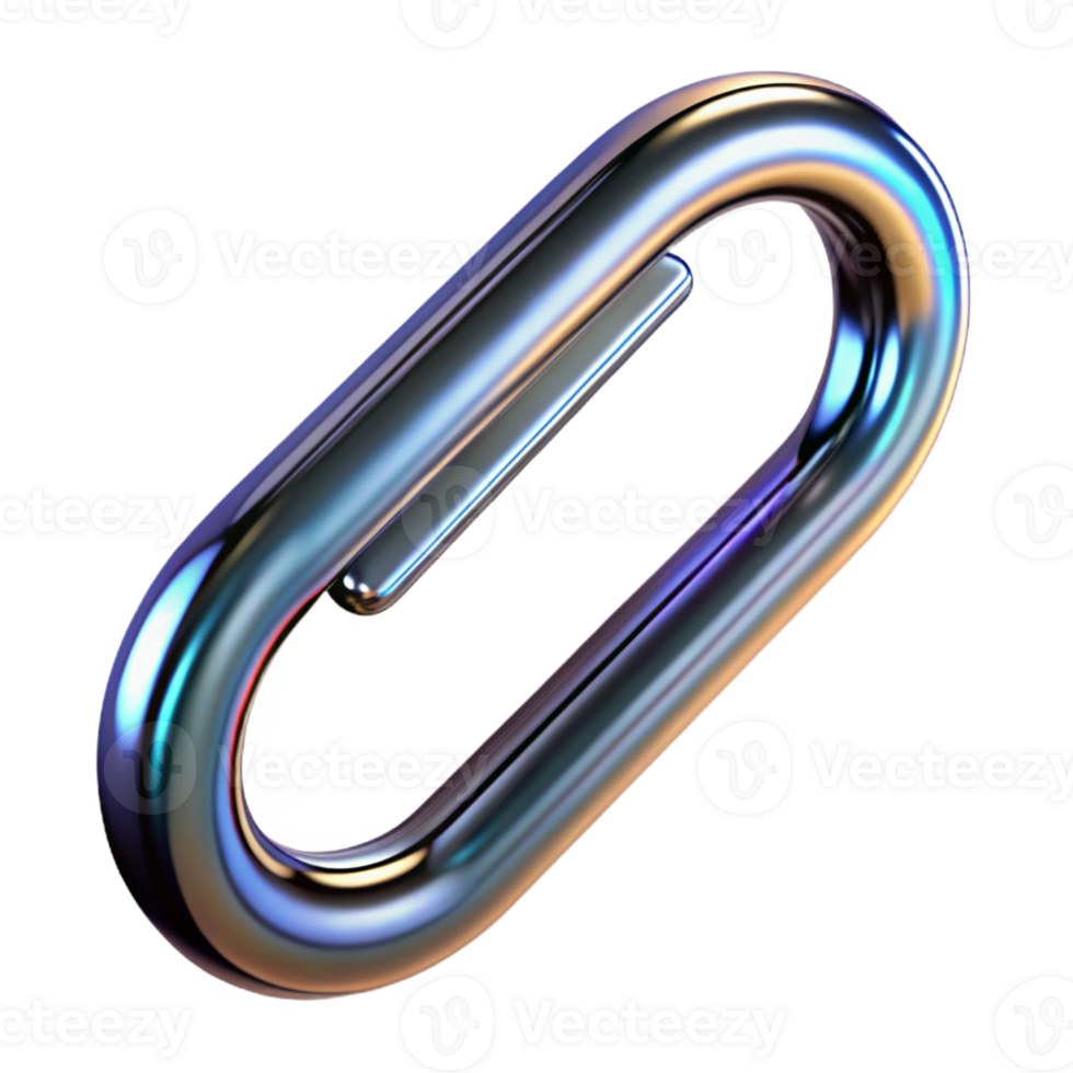impressive contemporary A single, metal paperclip, bent into an abstract shape, with a bright, reflective light high quality png