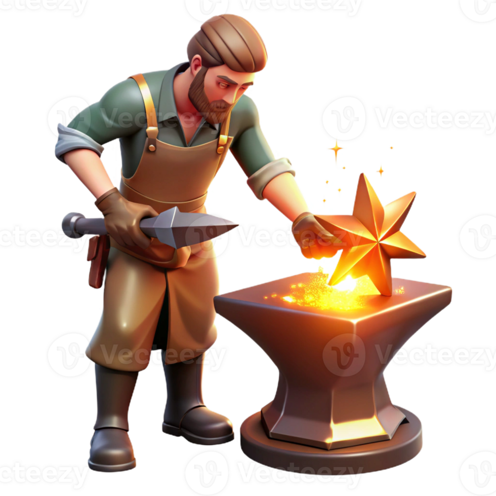 wonderful modern A celestial blacksmith forging a new star from molten cosmic energy. Epic fantasy, dramatic lighting exclusive png
