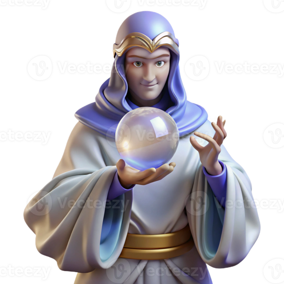 stunning minimalist A wise oracle, draped in flowing robes, consulting a crystal ball, mystical, ethereal lighting. Renaissance style genuine png