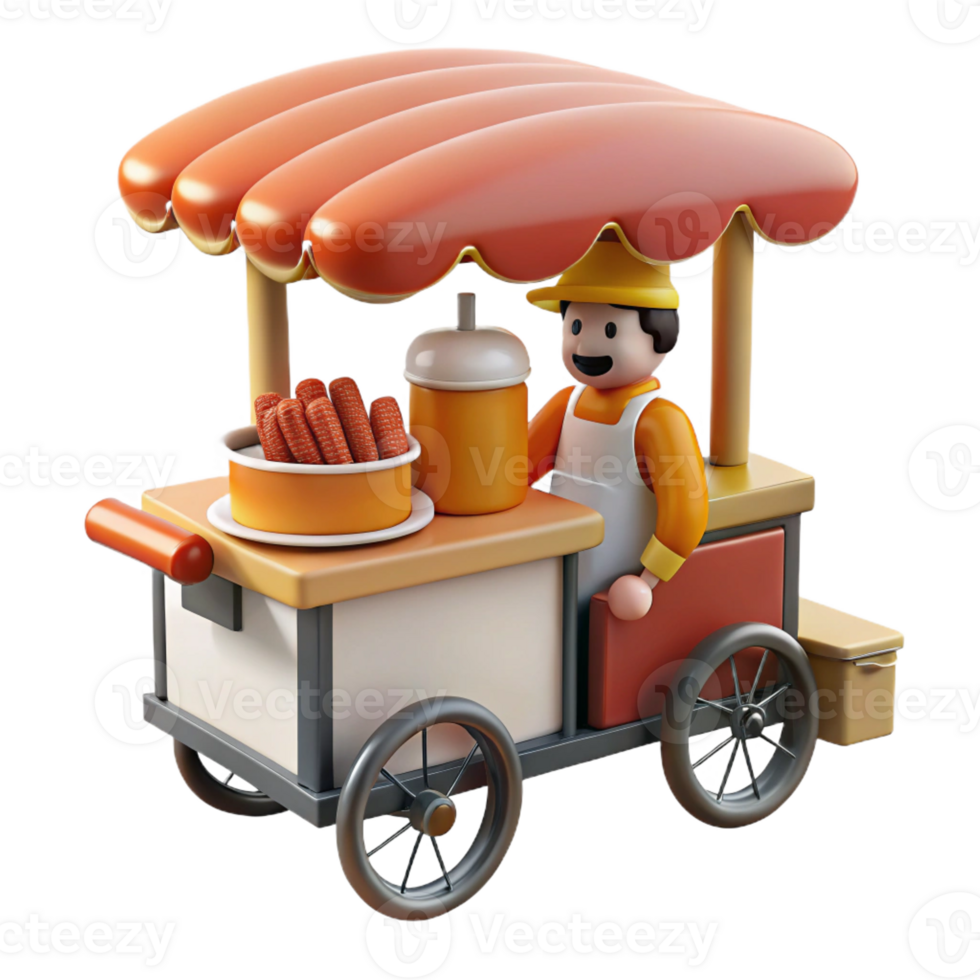 extraordinary abstract Street vendor selling hot dogs, steam rising, bright city lights, street food photography style genuine png