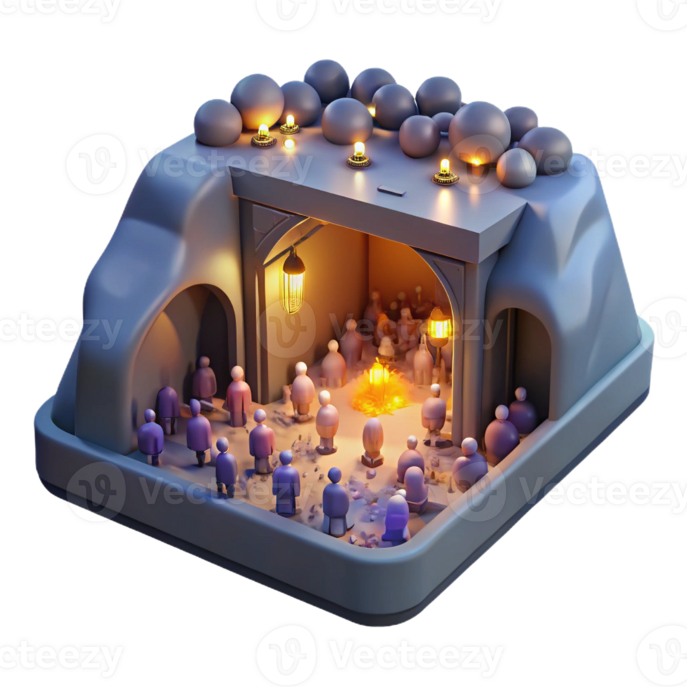 extraordinary minimalist A crowded underground bunker lit by flickering fluorescent lights, filled with desperate people, claustrophobic and tense, detailed png