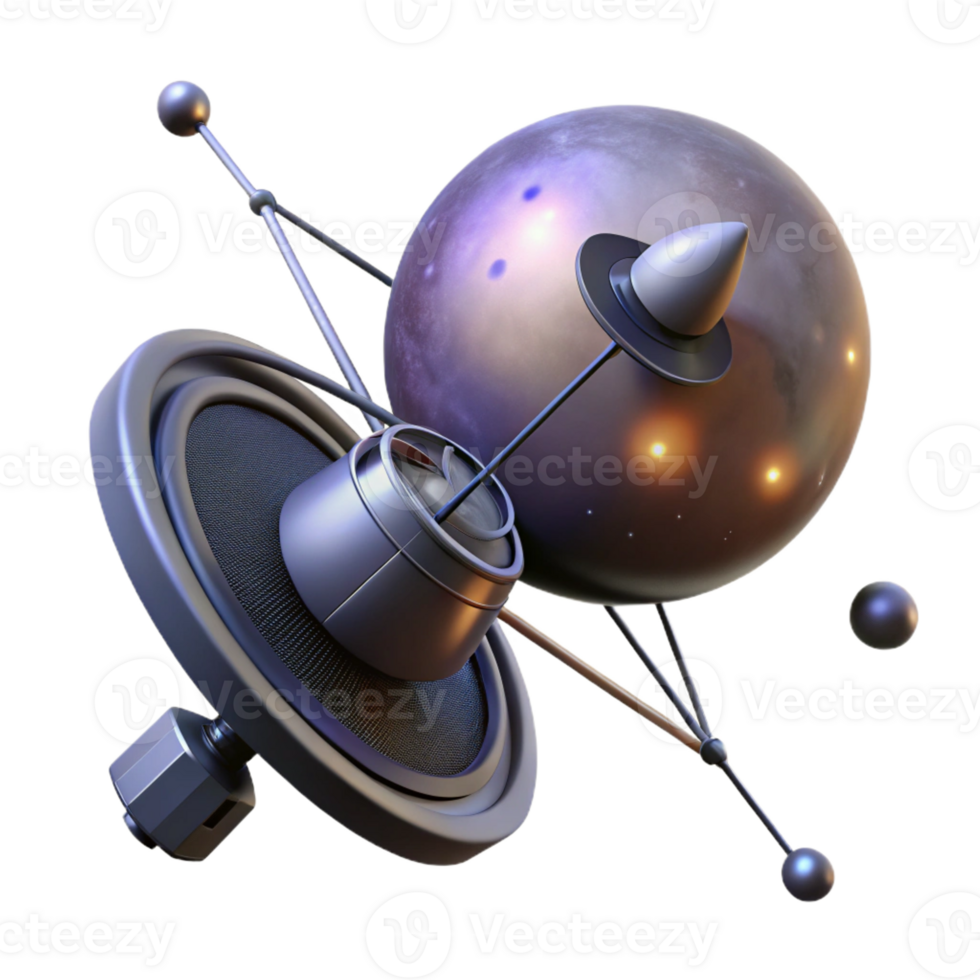 elegant creative A solitary space probe, silhouetted against the backdrop of a binary star system. Sci-fi, cinematic lighting exclusive png