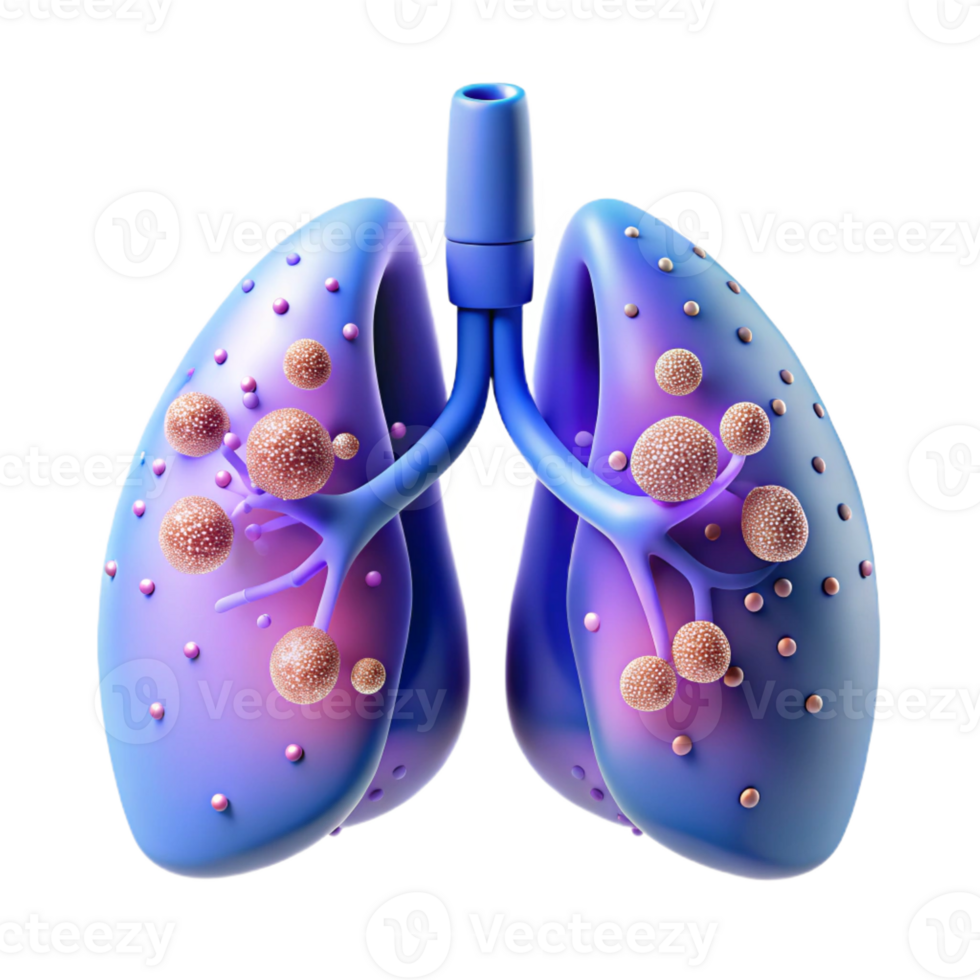 wonderful classic Biomechanical lungs expanding and contracting, filled with shimmering nanoparticles, cool, clinical lighting, medical illustration style premium png