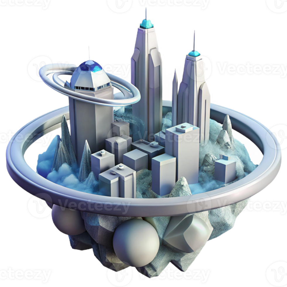 serene abstract A futuristic cityscape built on the rings of Saturn, with flying vehicles weaving through colossal, crystalline structures. Soft, ambient lighting, art deco style exclusive png