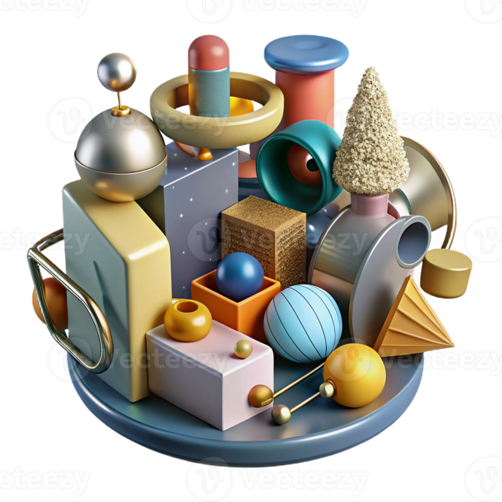 stunning modern A chaotic assemblage of found objects and textures, creating a surreal, Dadaist composition 4K png