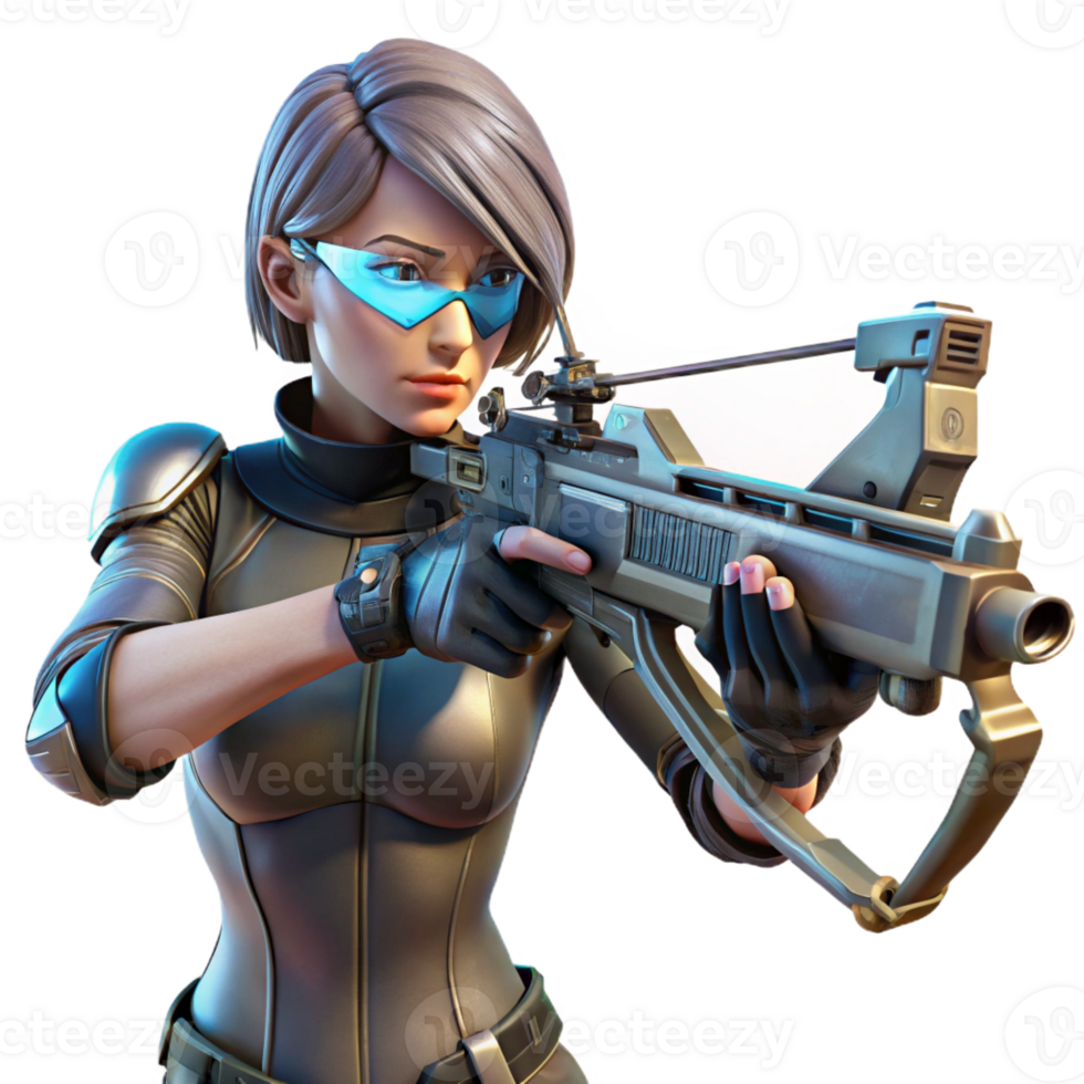 impressive vintage A woman with cybernetic enhancements, aiming a futuristic crossbow at a unseen threat, amongst the rubble of a destroyed building. Gritty, cyberpunk style, dramatic lighting 4K png