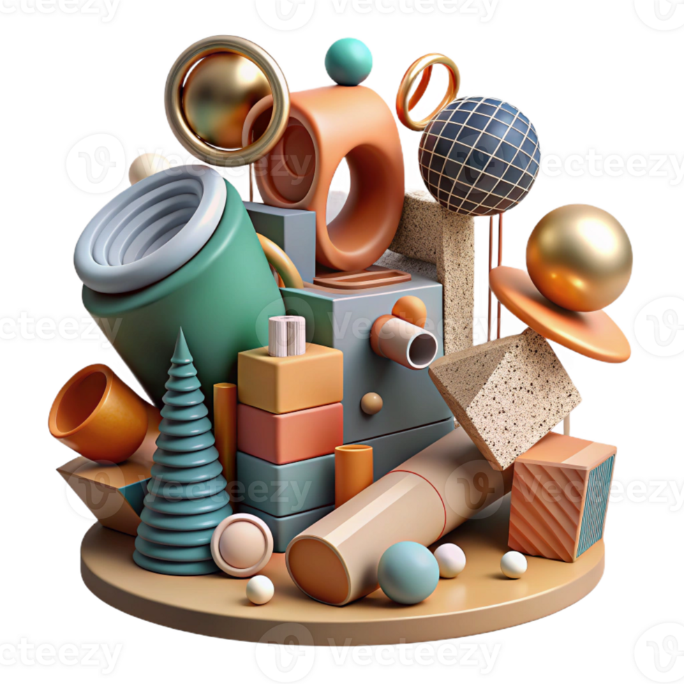 vibrant modern A chaotic assemblage of found objects and textures, creating a surreal, Dadaist composition original png