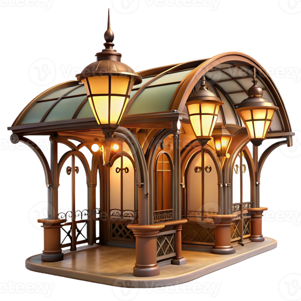 extraordinary creative A sprawling Art Nouveau metro station, intricate ironwork, warm incandescent lighting, vintage style 4K png
