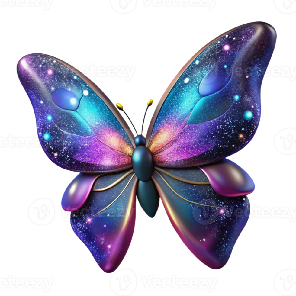 wonderful contemporary A cosmic butterfly, its wings formed from galaxies, fluttering through the void. Surreal, vibrant colors original png