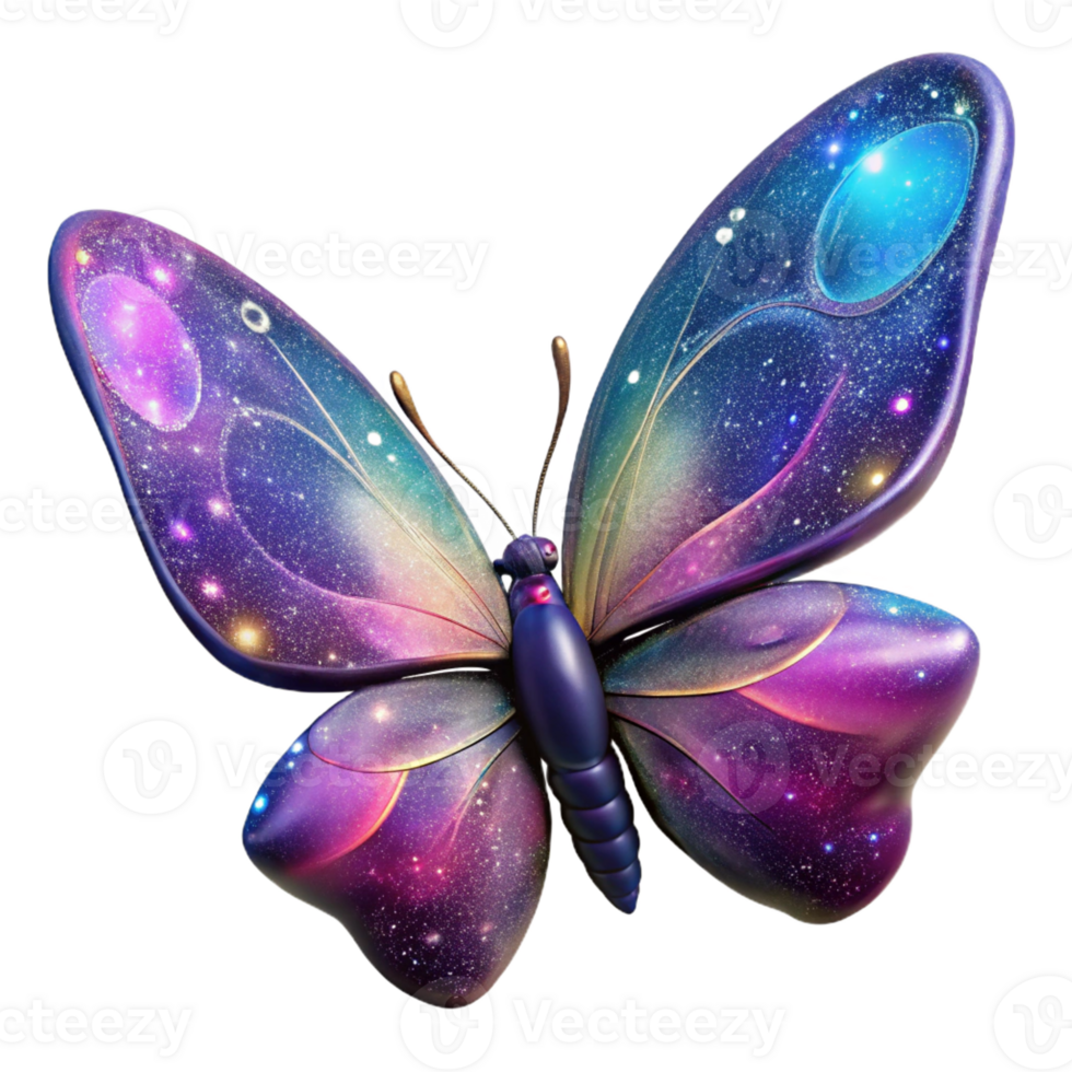 beautiful abstract A cosmic butterfly, its wings formed from galaxies, fluttering through the void. Surreal, vibrant colors high resolution png