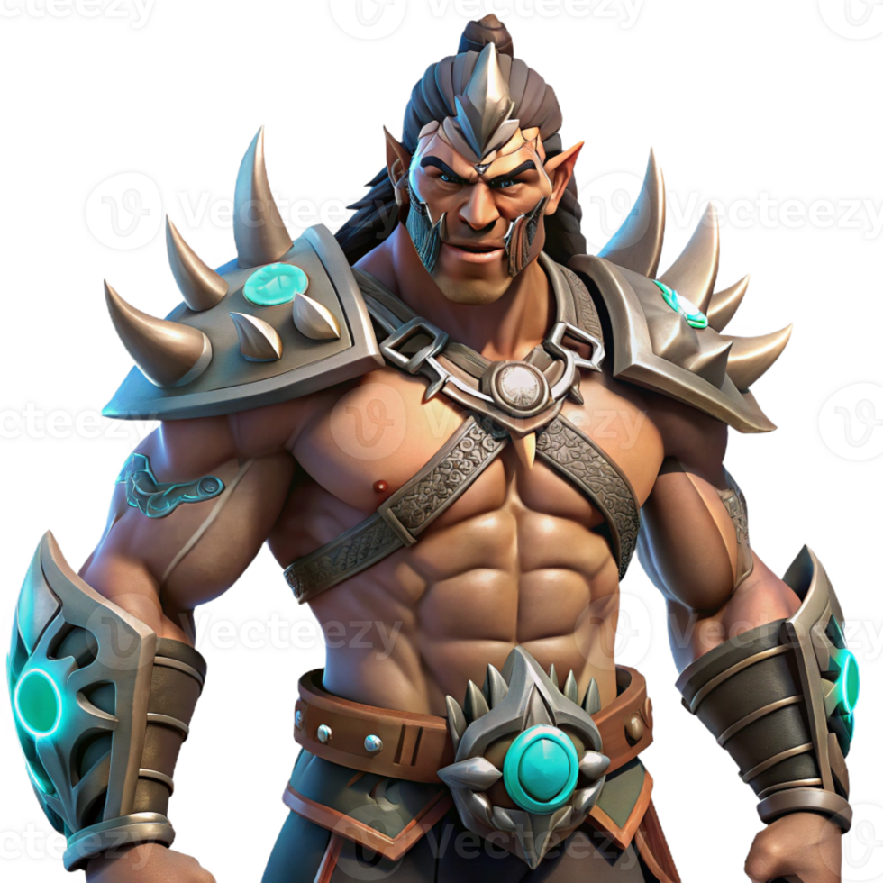 extraordinary rustic A powerful warrior with intricate tribal tattoos and a fierce expression wields a massive warhammer. Dynamic, battlefield lighting, fantasy anime style exclusive png