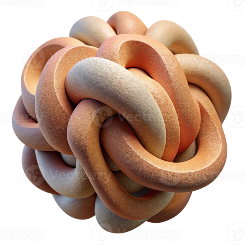 impressive vintage Intertwined, organic forms in earthy tones, with a rough, textured surface, organic abstract style original png