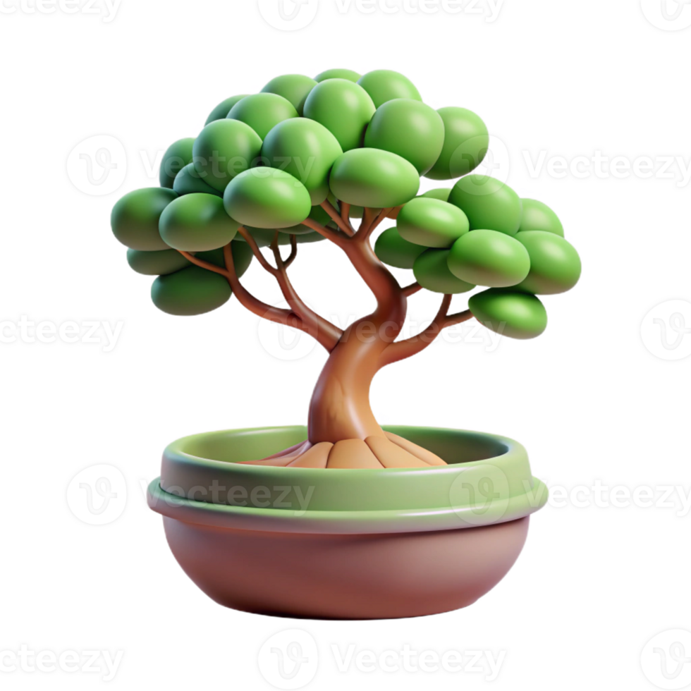 wonderful classic A bonsai tree in a ceramic pot, soft lighting, zen style premium png