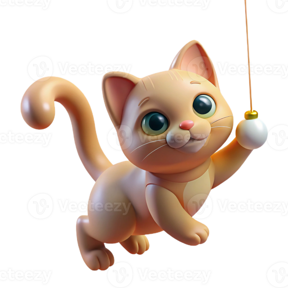 extraordinary abstract A curious kitten batting at a dangling string, soft window light, playful photography style high quality png