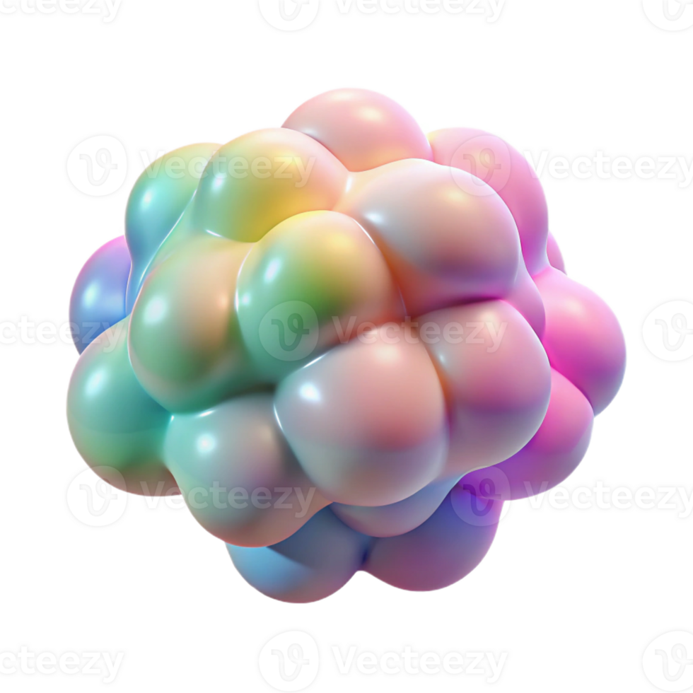 dramatic abstract A cloud of colorful, amorphous shapes, blending and merging seamlessly, in a soft, pastel color palette, in a dreamlike, surrealist style exclusive png