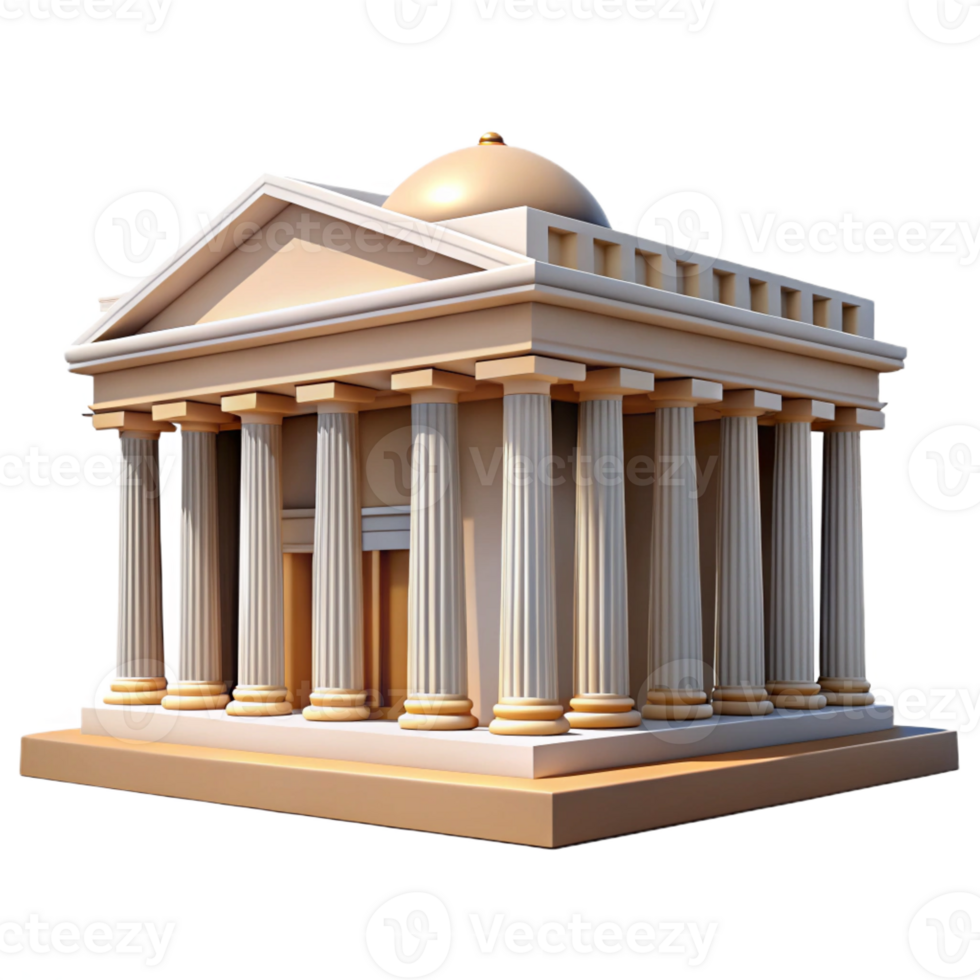 vibrant vintage Neoclassical government building, grand columns, symmetrical facade, soft daylight, highly detailed, Neoclassical style exclusive png