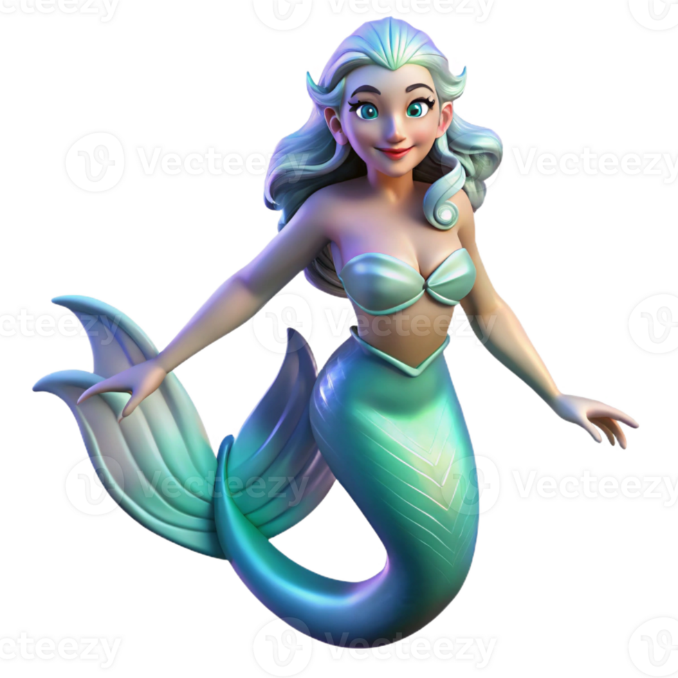wonderful rustic A beautiful siren with iridescent scales and flowing fins, luring sailors with an enchanting song. Art Deco style. Soft, underwater lighting 4K png