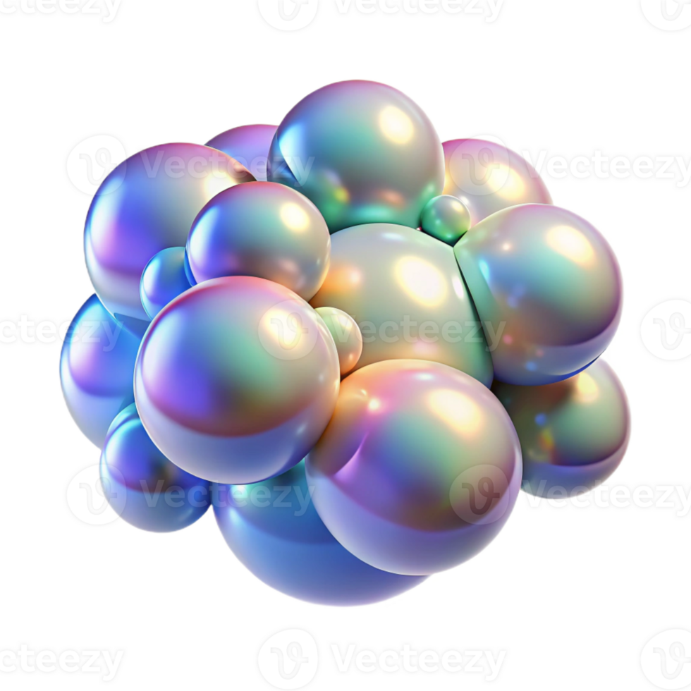 impressive vintage A cluster of iridescent bubbles, floating in a weightless environment, with a soft, dreamlike lighting and a surrealist style high quality png