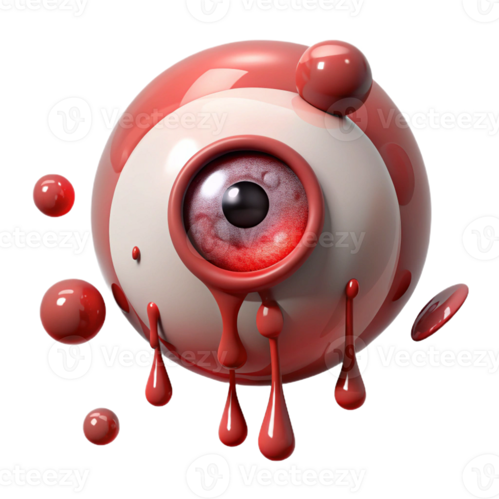 impressive minimalist A giant, disembodied eye weeping tears of blood, surrounded by floating daggers, under a blood-red moon. Horror surrealism style original png
