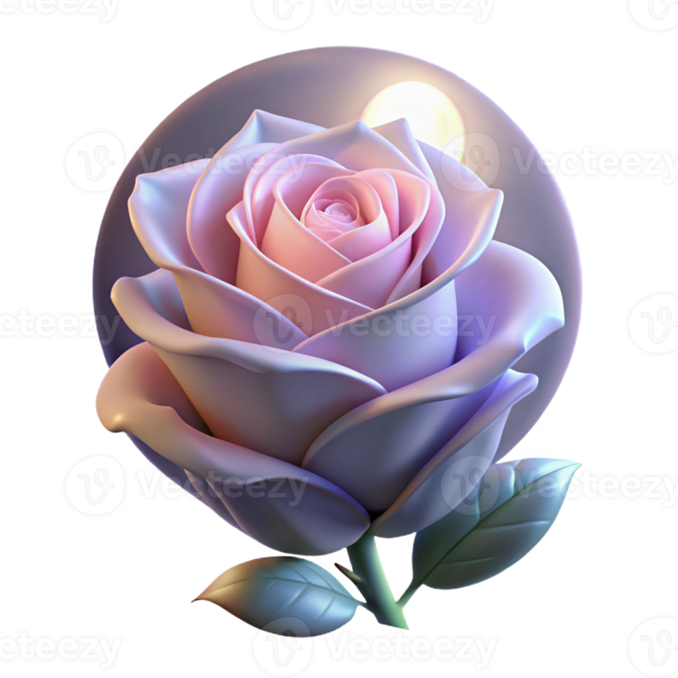 beautiful minimalist A single rose blooming in the moonlight, soft ethereal lighting, romantic style genuine png
