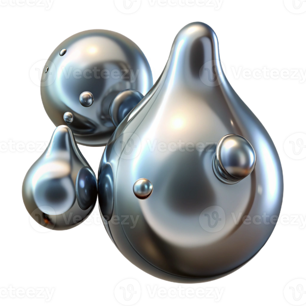 stunning vintage Liquid mercury droplets morphing and merging, reflecting a distorted image of the surrounding environment, in a surreal, metallic style authentic png