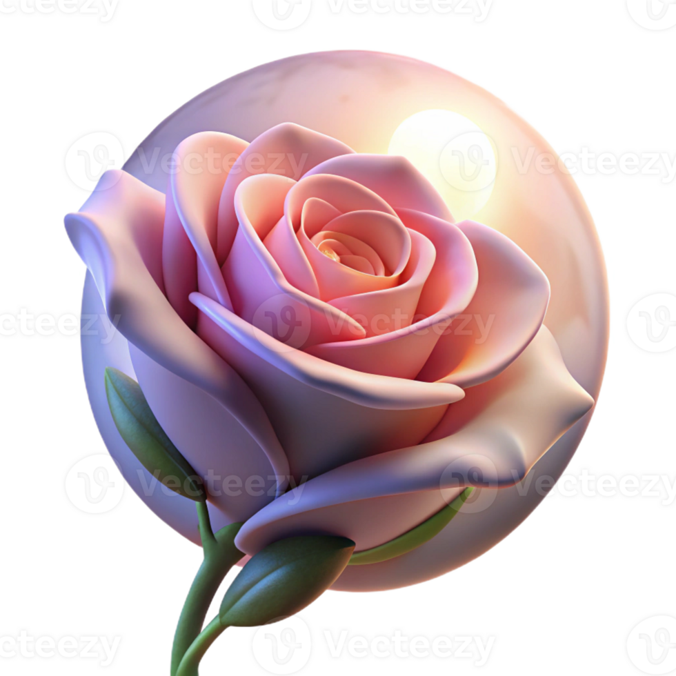 impressive minimalist A single rose blooming in the moonlight, soft ethereal lighting, romantic style original png