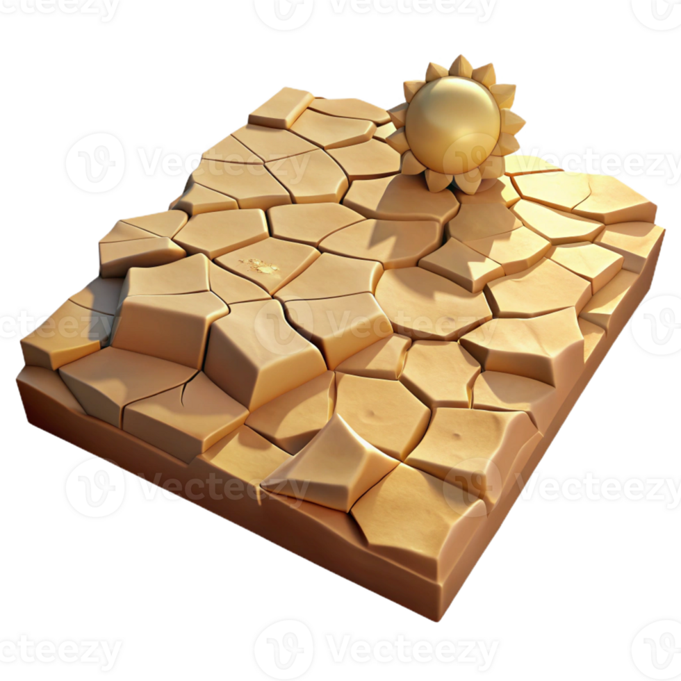 extraordinary rustic A cracked desert floor, harsh sunlight, arid style original png