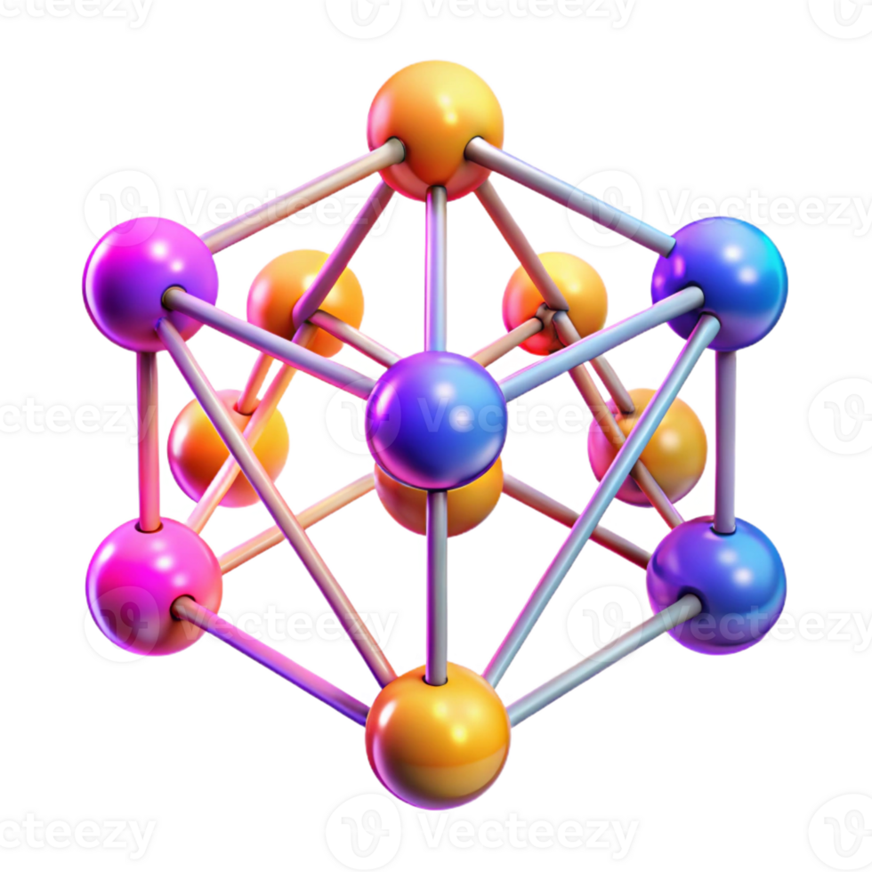 elegant contemporary A network of interconnected nodes and lines, pulsating with energy, in a vibrant, cyberpunk color palette, with a futuristic, data visualization style detailed png