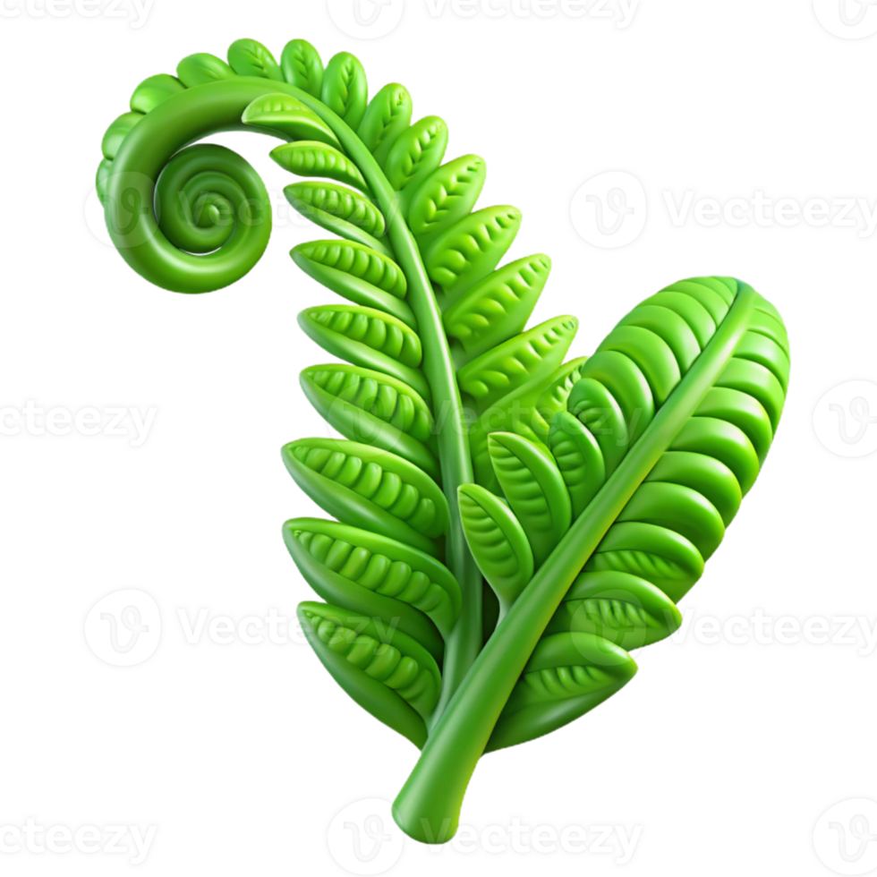 serene contemporary A lush green fern unfurling, soft diffuse lighting, botanical illustration style professional png