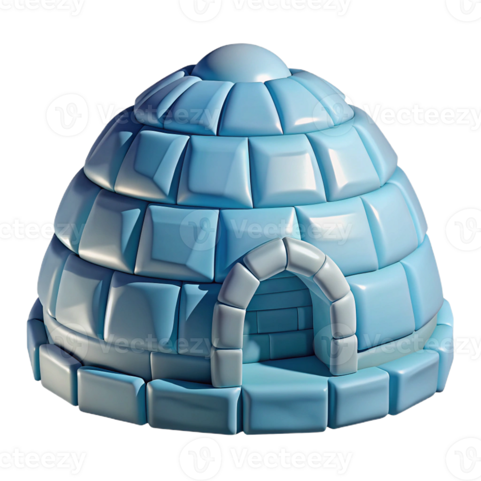 wonderful artistic Igloo, ice block construction, domed shape, Arctic setting, Inuit architecture exclusive png