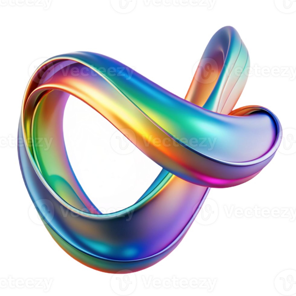 serene artistic A flowing, ribbon-like form, composed of iridescent particles, illuminated by a dynamic, rainbow gradient, in a fluid, abstract expressionist style professional png