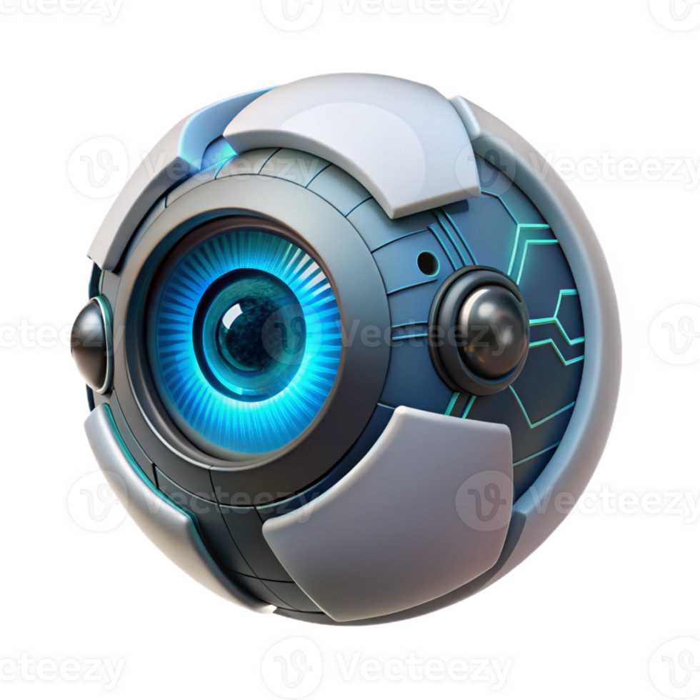 dramatic contemporary A bionic eye displaying a complex HUD interface, sharp, focused lighting, cyberpunk style genuine png
