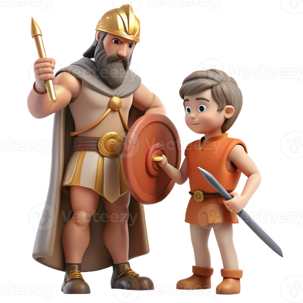beautiful creative A wise Chiron teaching Achilles the ways of a warrior. Classical style. Soft, natural lighting professional png
