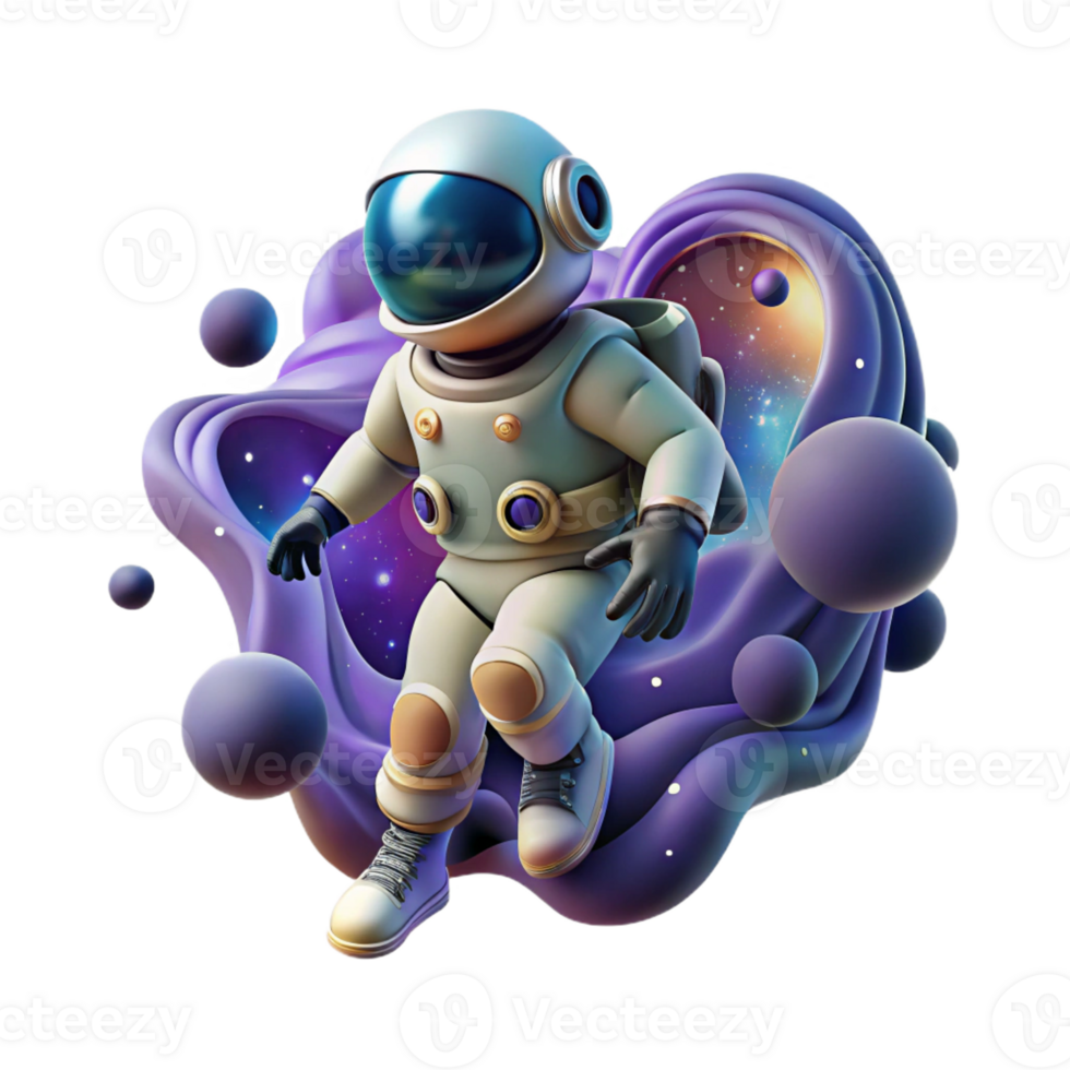 impressive modern A lone figure in a spacesuit floating in the vastness of space, surrounded by swirling nebulae and distant galaxies. Digital painting style professional png
