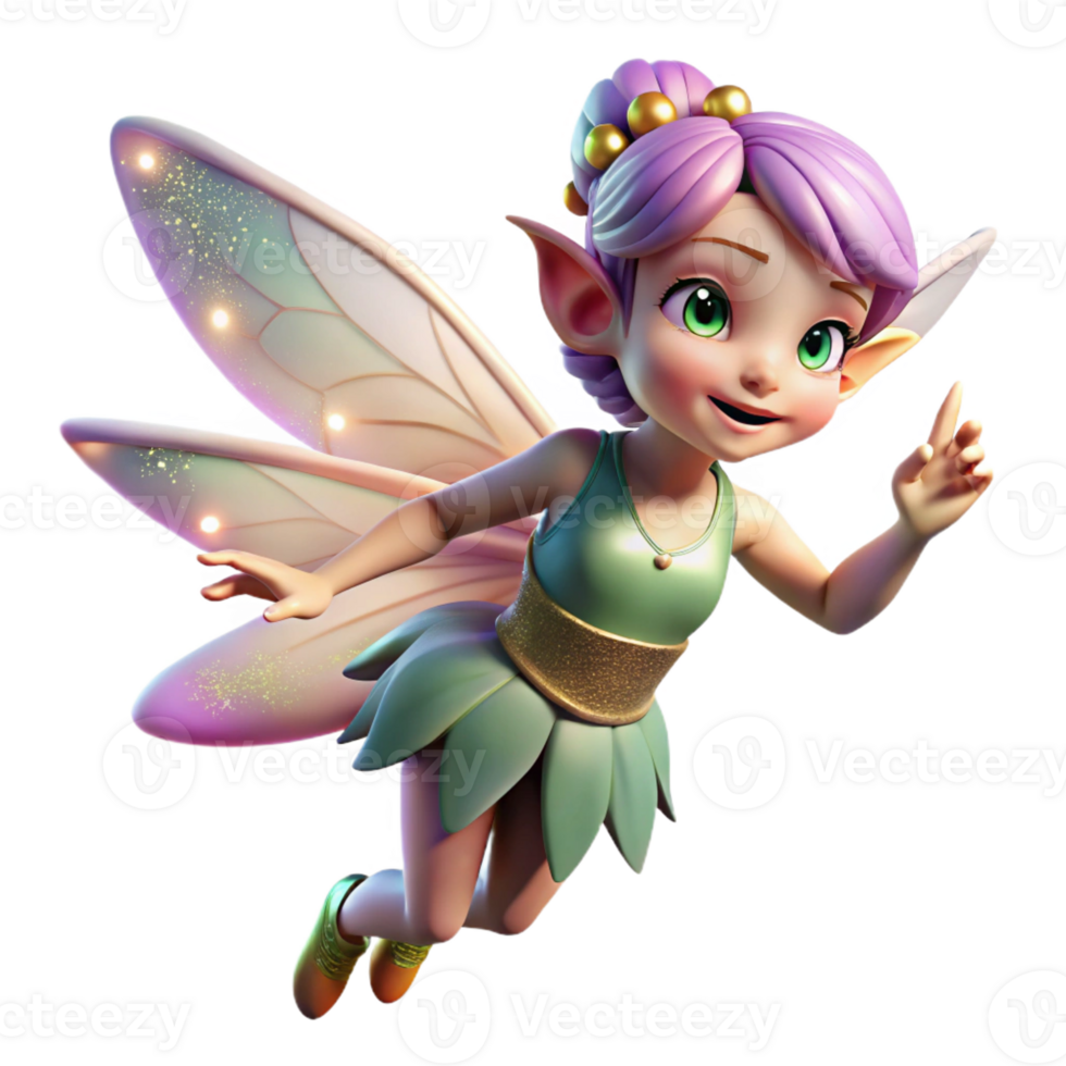 vibrant traditional A playful pixie with iridescent wings, sprinkling fairy dust, in a beam of sunlight filtering through a forest canopy. Fantasy art style genuine png