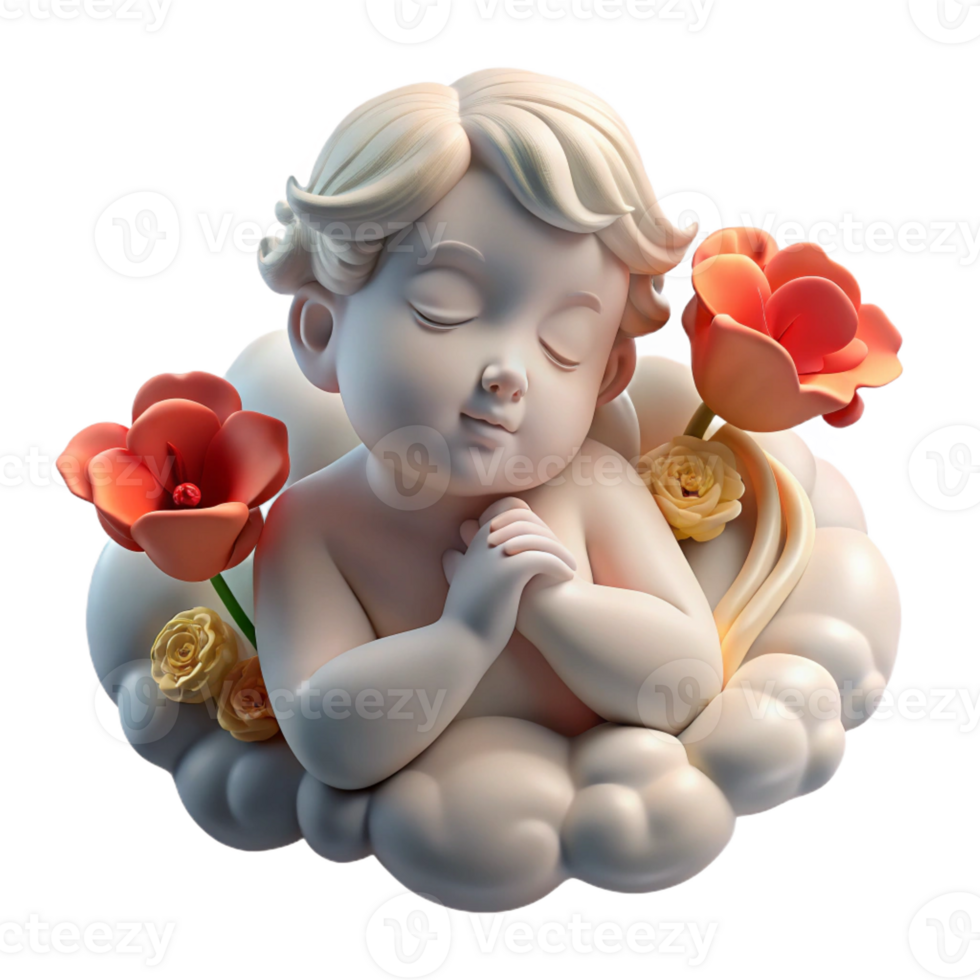 extraordinary modern A sleeping Hypnos with poppy flowers in his hand, spreading a mist of slumber. Surreal style. Dreamlike, hazy lighting high quality png