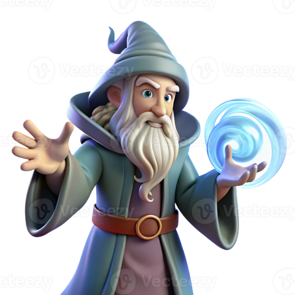 elegant creative A wise old wizard with a long, flowing beard, casting a spell from a swirling vortex of arcane energy. Ethereal, glowing lighting. Renaissance painting style high resolution png