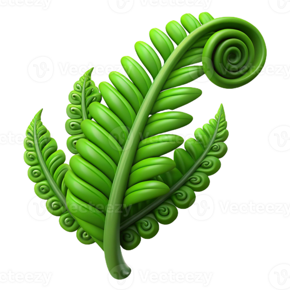 beautiful contemporary A lush green fern unfurling, soft diffuse lighting, botanical illustration style original png