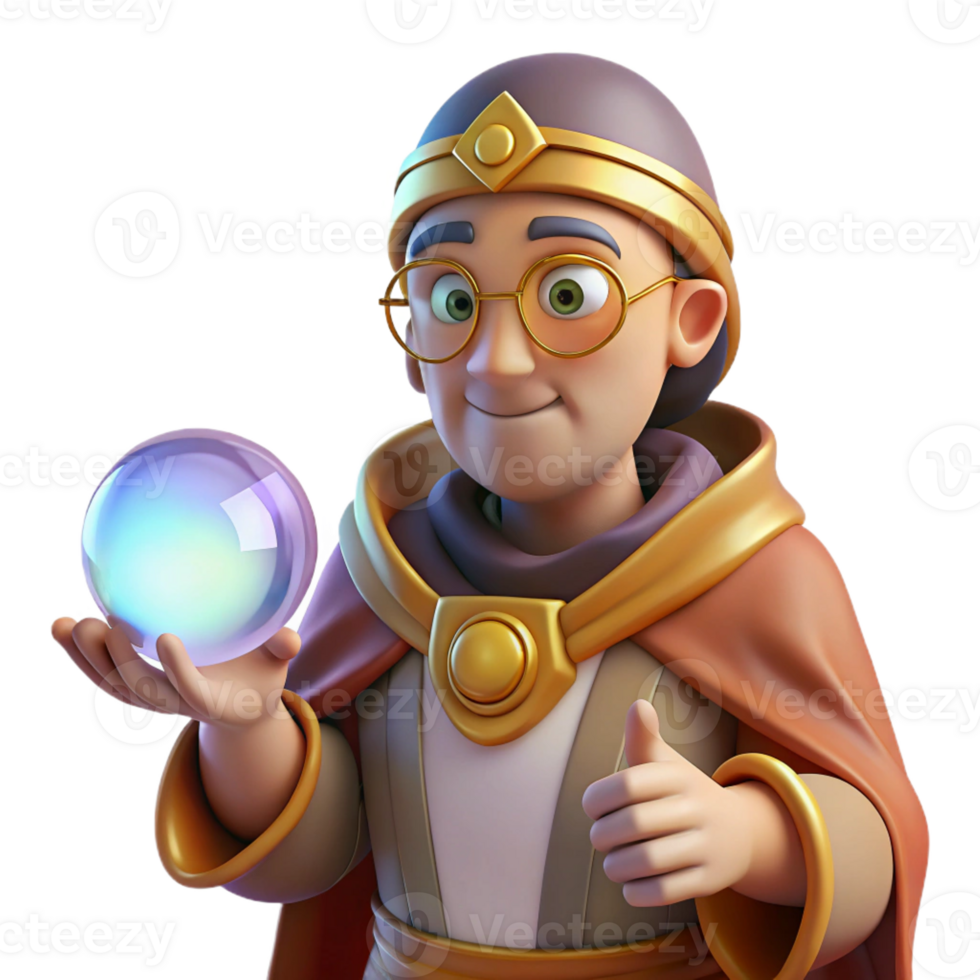 dramatic creative A wise oracle with blind eyes, holding a crystal ball that reveals the future. Mysterious, glowing lighting. Renaissance style high resolution png