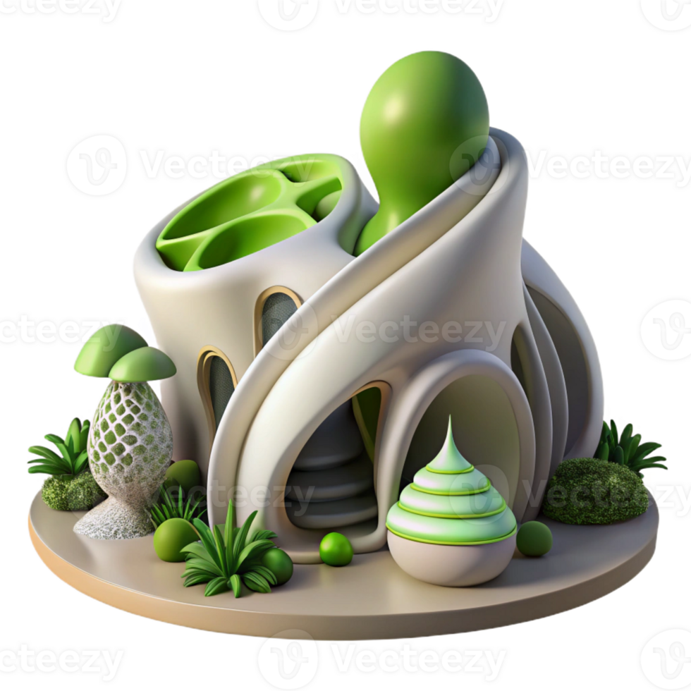 dramatic abstract Biomorphic architecture, organic forms, natural inspiration, sustainable design, futuristic architecture 4K png