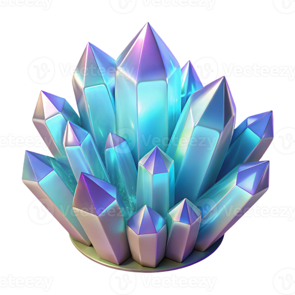 impressive traditional A cluster of crystalline structures, refracting light in a dazzling display, with a cool, icy color palette, in a futuristic, crystallographic style 4K png