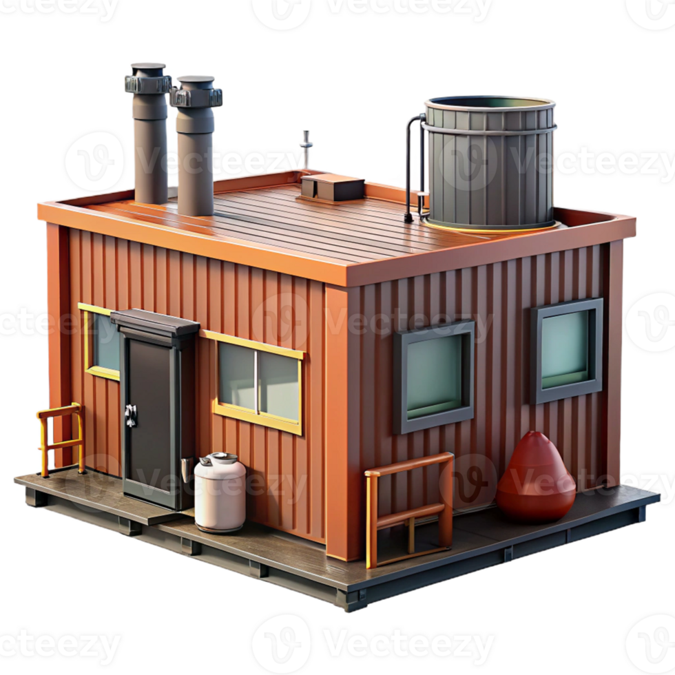vibrant rustic Shipping container house, industrial aesthetic, repurposed materials, upcycled style genuine png